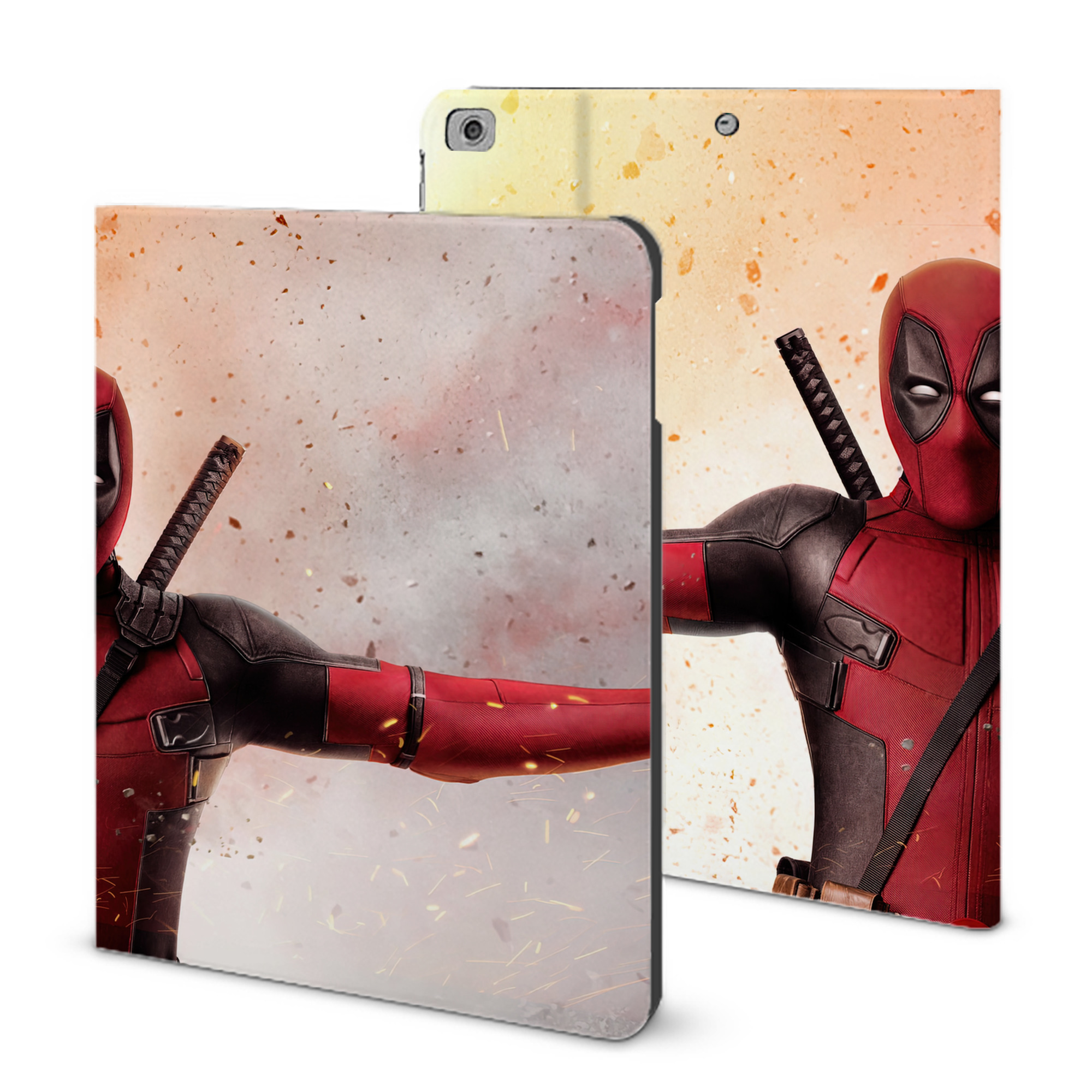 （画像用） Deadpool デッドプール IPad ケース ブック型 PUレザー TPU 耐衝撃 軽量 薄型 ペン収納なし 全面保護 IPad 各モデル対応